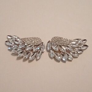 #984.  Clear Rhinestone & Gold Toned Shoe Clips